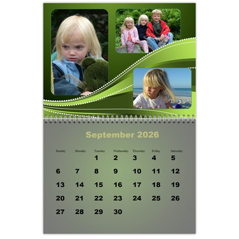 Styled In Green 2026 Calendar (large Numbers) By Deborah Sep 2026