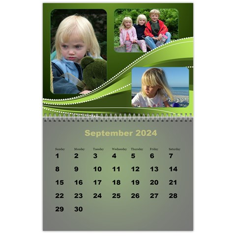 Styled In Green 2024 Calendar (large Numbers) By Deborah Sep 2024