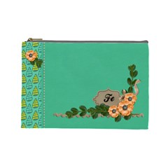 Cosmetic Bag (Large)- Orange Flowers Cosmetic Bag (Large)- Orange Flowers