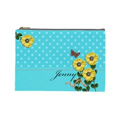 Cosmetic Bag (Large) - Yellow Flowers 4U Cosmetic Bag (Large) - Yellow Flowers 4U
