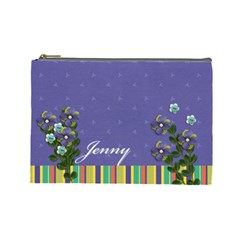 Cosmetic Bag (Large) - Purple & Stripes 