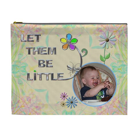 Let Them Be Little Xl Cosmetic Bag By Lil Front