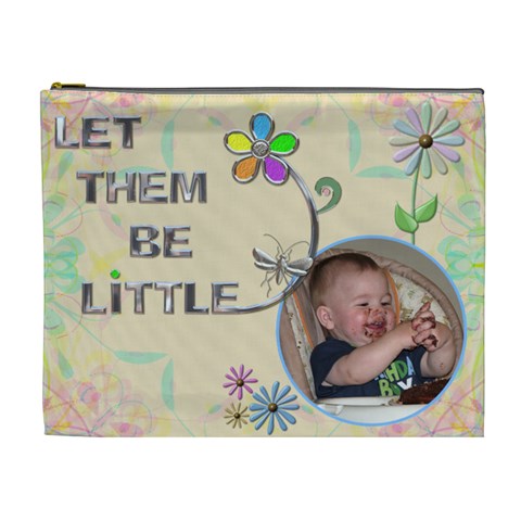 Let Them Be Little Xl Cosmetic Bag By Lil Front