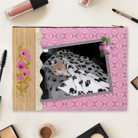 Precious Pink Xl Cosmetic Bag By Lil Back