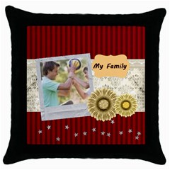 my family - Throw Pillow Case (Black) my family - Throw Pillow Case (Black)