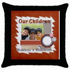 our children - Throw Pillow Case (Black)