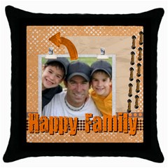 happy family - Throw Pillow Case (Black)