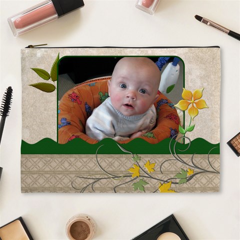 Natures Flowers Xl Cosmetic Bag By Lil Front
