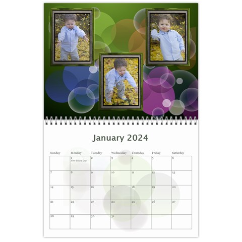 Bubbles 2024 (any Year) Calendar By Deborah Jan 2024