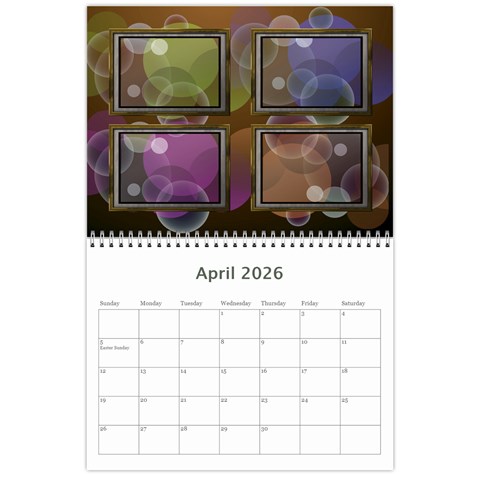 Bubbles 2026 (any Year) Calendar By Deborah Apr 2026