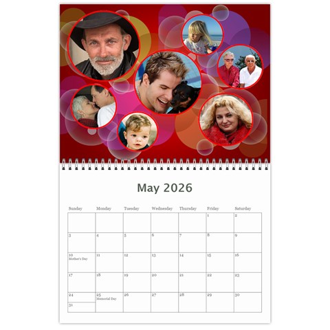 Bubbles 2026 (any Year) Calendar By Deborah May 2026