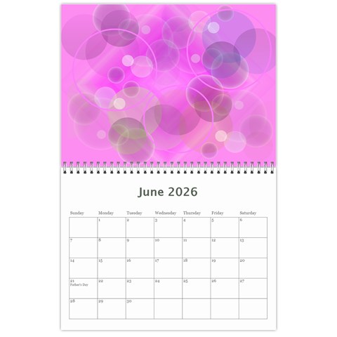 Bubbles 2026 (any Year) Calendar By Deborah Jun 2026