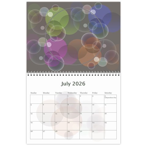 Bubbles 2026 (any Year) Calendar By Deborah Jul 2026