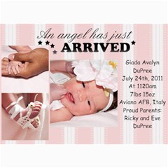 baby gia - 5  x 7  Photo Cards