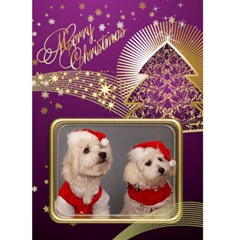 Pink Christmas Star 5x7 Card - Greeting Card 5  x 7 