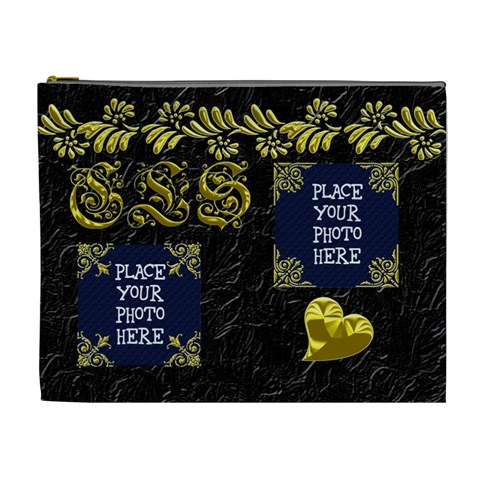Gold And Black Xl Cometic Bag By Chere s Creations Front
