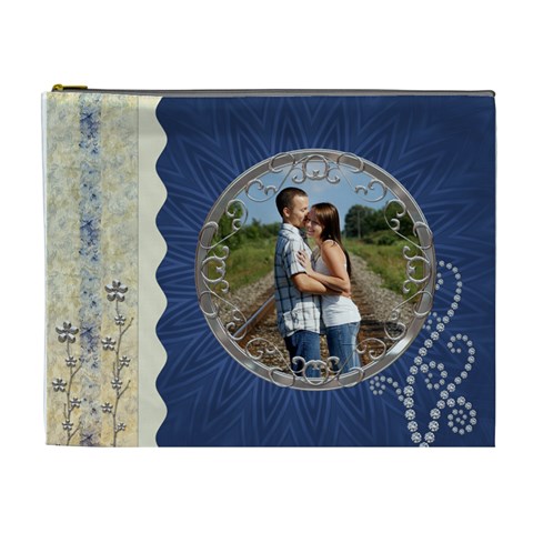 Special Navy Xl Cosmetic Bag By Lil Front