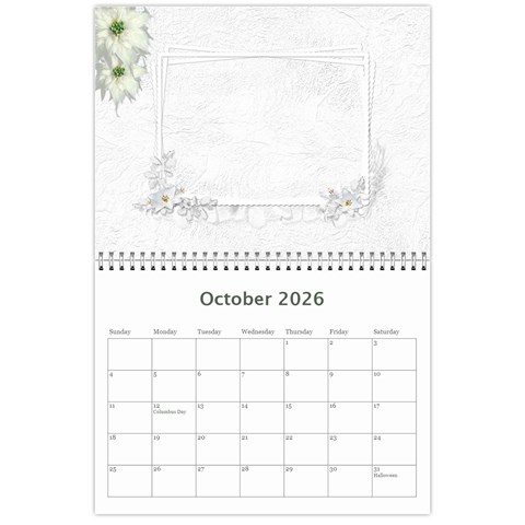 Our Wedding Or Anniversary 2026 (any Year) Calendar By Deborah Oct 2026