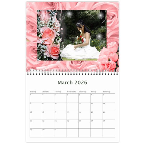 Our Wedding Or Anniversary 2026 (any Year) Calendar By Deborah Mar 2026