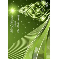 Green Christmas Wishes 5x7 Card - Greeting Card 5  x 7 