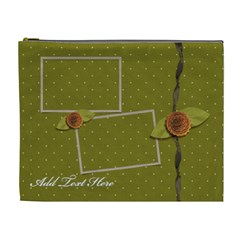 Cosmetic Bag (XL)- Green & Dots