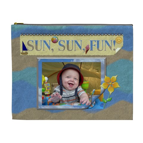 Sun, Sun, Fun! Xl Cosmetic Bag By Lil Front