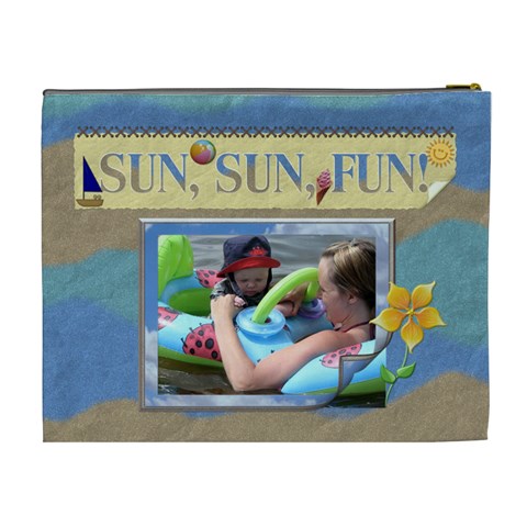 Sun, Sun, Fun! Xl Cosmetic Bag By Lil Back
