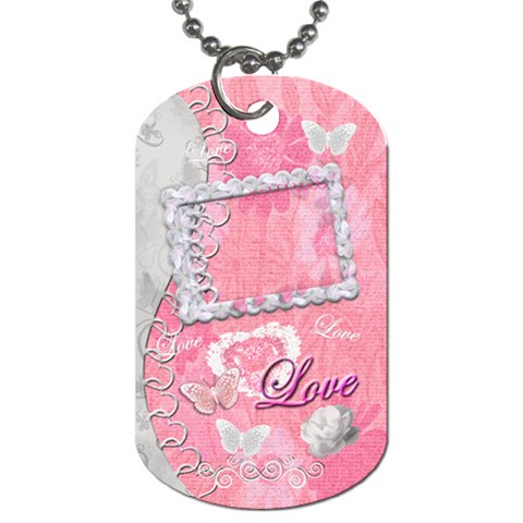 Spring Flower Love Pink Dog Tag By Ellan Front