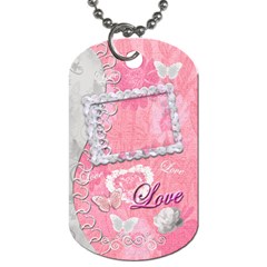 Spring flower love pink dog tag - Dog Tag (One Side)