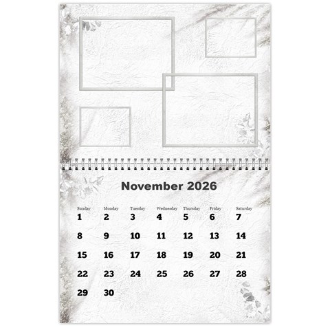 General Purpose Textured 2026 Calendar (large Numbers) By Deborah Nov 2026