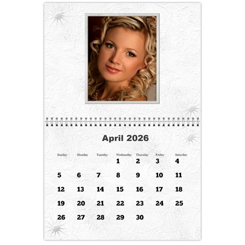 General Purpose Textured 2026 Calendar (large Numbers) By Deborah Apr 2026