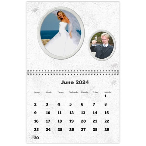 General Purpose Textured 2024 Calendar (large Numbers) By Deborah Jun 2024