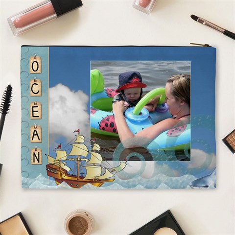 Beach And Ocean Xl Cosmetic Bag By Lil Back