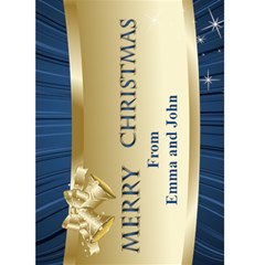 Midnight Blue Merry Christmas 5x7 card - Greeting Card 5  x 7 