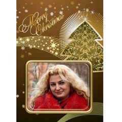 Gold Christmas Star 5x7 Card - Greeting Card 5  x 7 