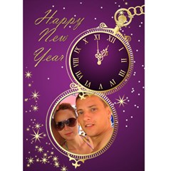 Happy New year ( Pink) 5x7 Card - Greeting Card 5  x 7 
