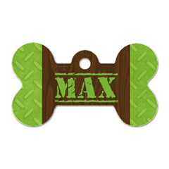 Manly/wood grain- bone dog tag (2 sides) - Dog Tag Bone (Two Sides)