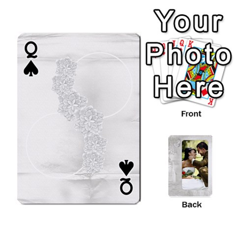 Queen Our Wedding 54 Design (2 Sided) Cards By Deborah Front - SpadeQ