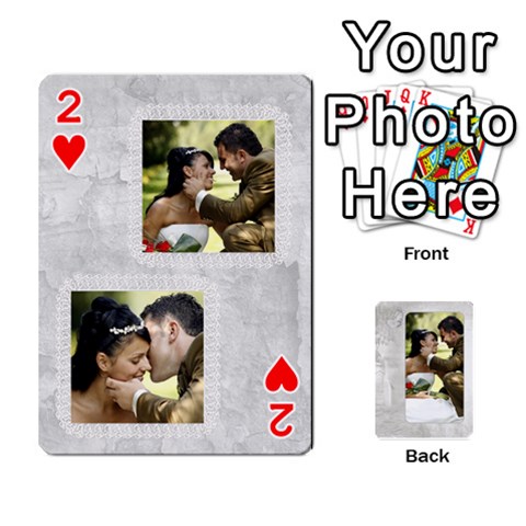 Our Wedding 54 Design (2 Sided) Cards By Deborah Front - Heart2