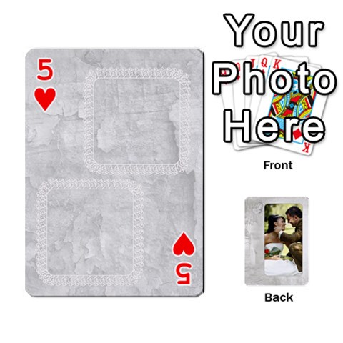 Our Wedding 54 Design (2 Sided) Cards By Deborah Front - Heart5