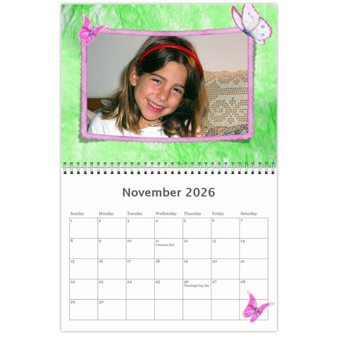 Little Butterflies 2026 (any Year) Calendar By Deborah Nov 2026