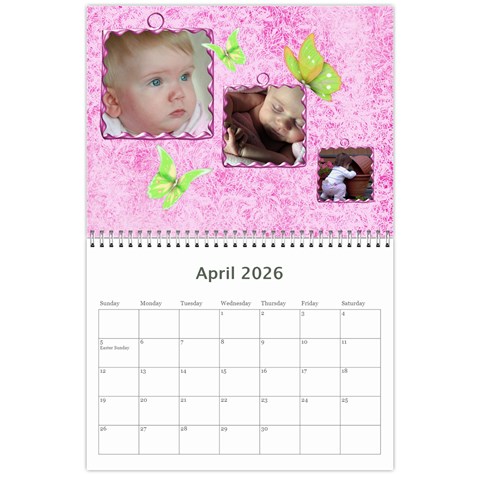 Little Butterflies 2026 (any Year) Calendar By Deborah Apr 2026