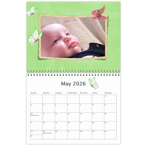 Little Butterflies 2026 (any Year) Calendar By Deborah May 2026
