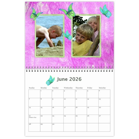 Little Butterflies 2026 (any Year) Calendar By Deborah Jun 2026
