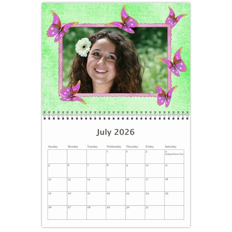 Little Butterflies 2026 (any Year) Calendar By Deborah Jul 2026