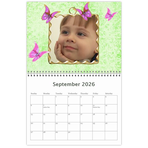 Little Butterflies 2026 (any Year) Calendar By Deborah Sep 2026