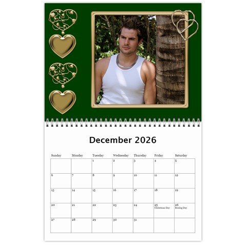 Subtle Hearts 2026 (any Year) Calendar By Deborah Dec 2026