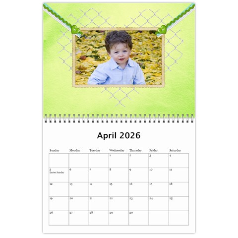 Subtle Hearts 2026 (any Year) Calendar By Deborah Apr 2026