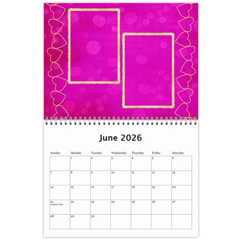 Subtle Hearts 2026 (any Year) Calendar By Deborah Jun 2026