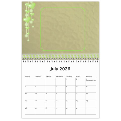 Subtle Hearts 2026 (any Year) Calendar By Deborah Jul 2026
